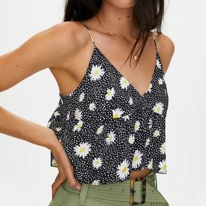 BRAND NEW WITH TAGS Aritzia Little Moon lover camisole black white floral S
